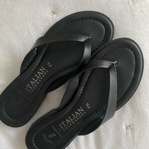 Italian leather black sandals